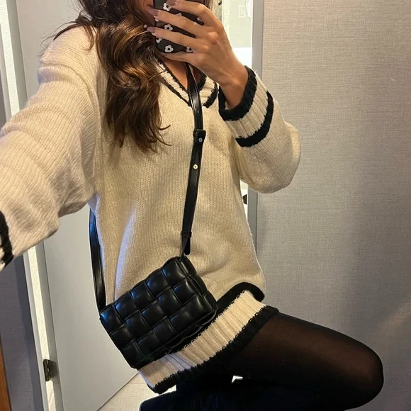 NWT Cream Sweater with Black Trim - Picture 2 of 4